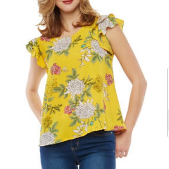 Tops - Floral Crepe Knit Top for Juniors